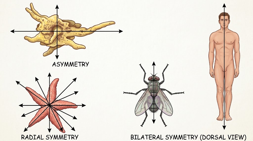 Body Symmetry — Asymmetry, Radial, and Bilateral